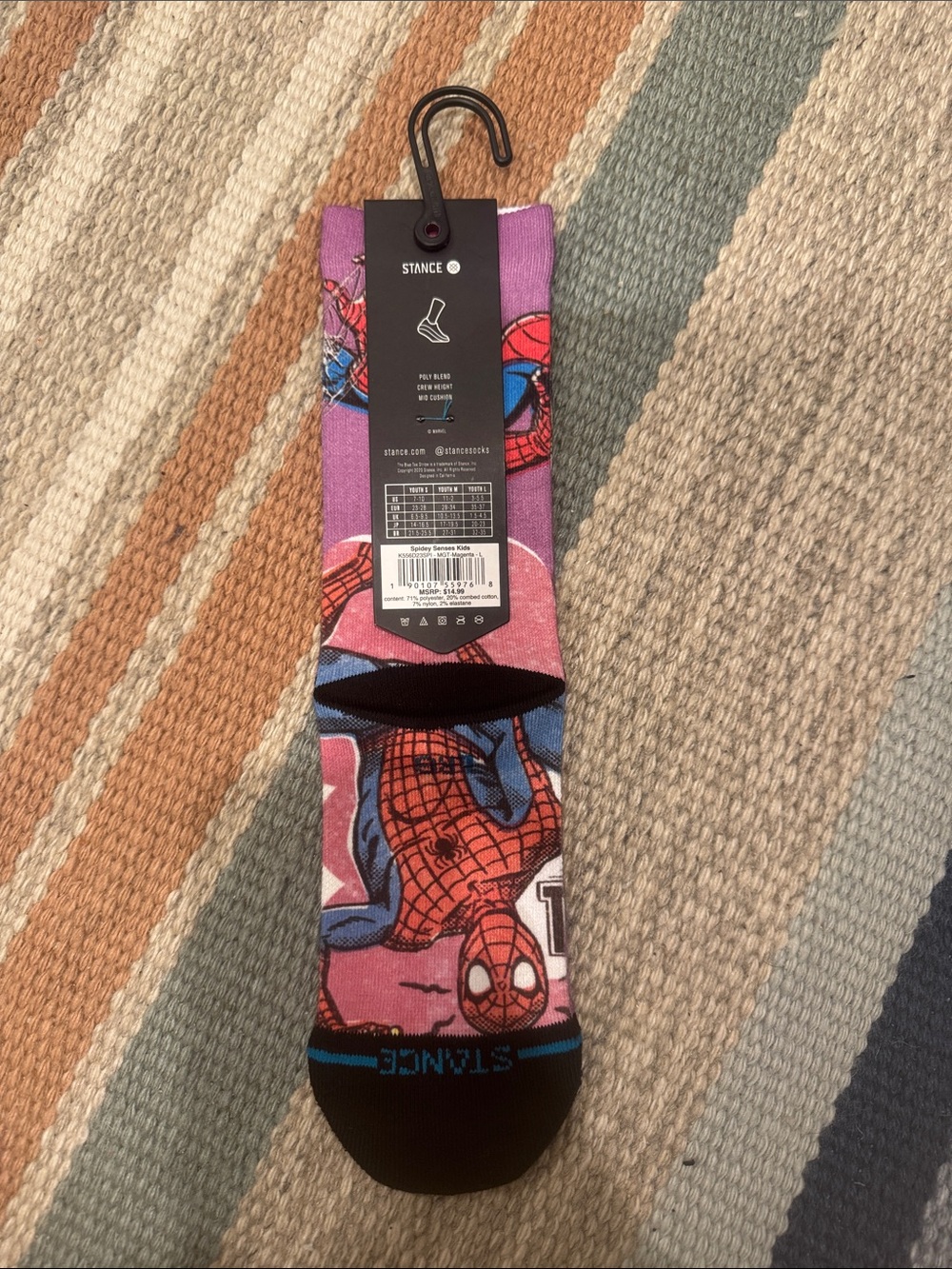 Stance Marvel Spider-Man Purple Red Blue Casual Socks Kids - Picture 2 of 7